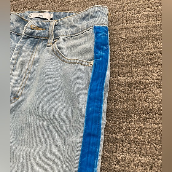Adika high rise straight leg denim jeans with blue detailing - Picture 2 of 4
